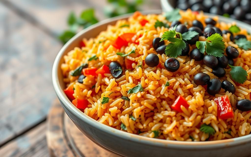 Mexican rice and black beans