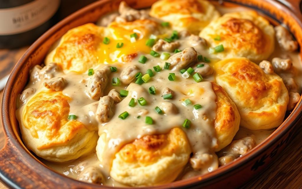 biscuits and gravy breakfast casserole